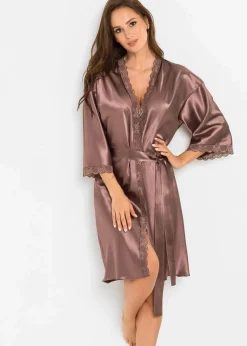 bonprix Wäsche·Dessous|Wäsche·Bademäntel^Satin Kimono taupe
