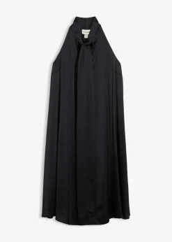 bonprix Kleider|Bekleidung·Pullover & Strickjacken^Satin Midikleid aus Viskose-Mix schwarz