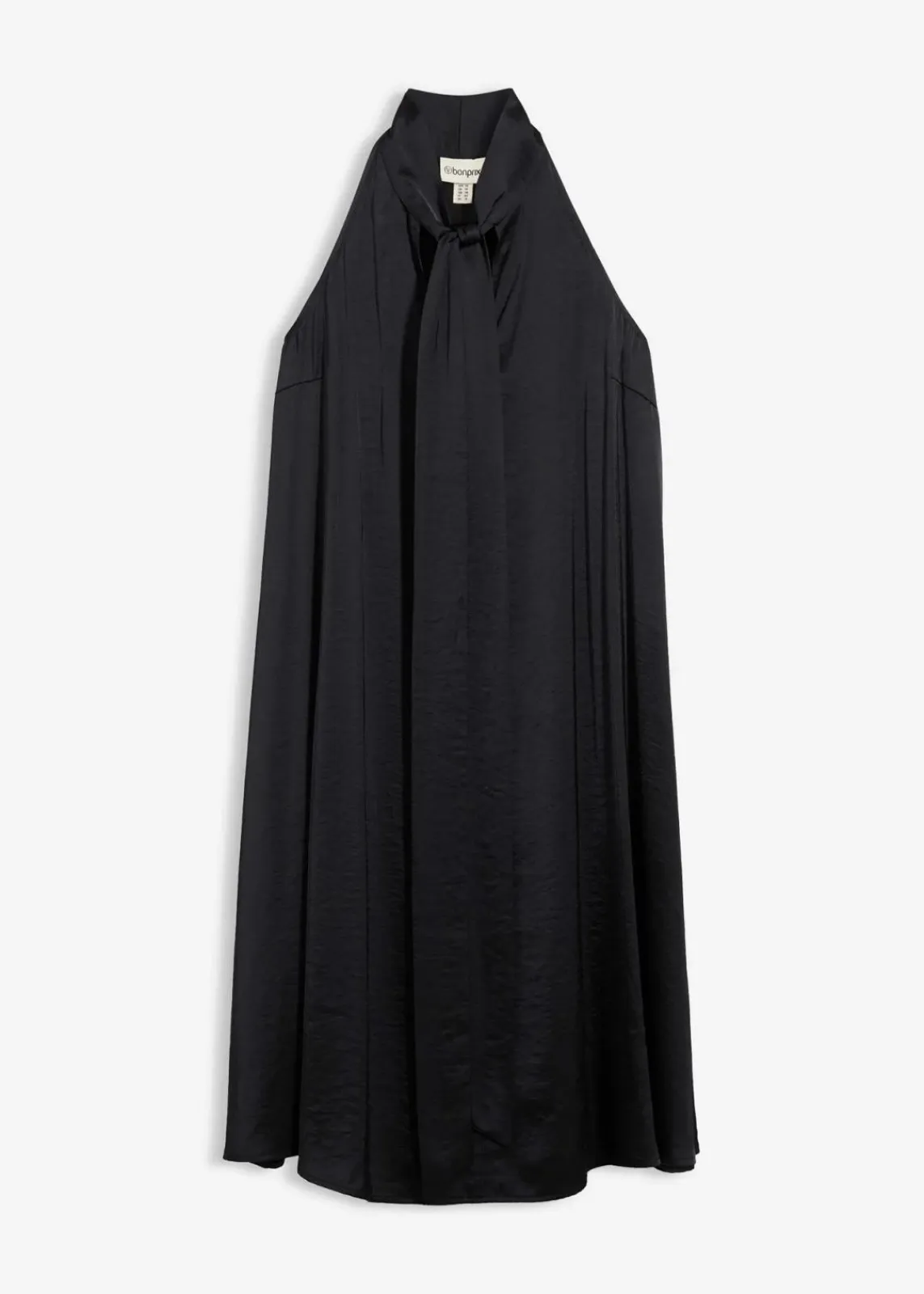 bonprix Kleider|Bekleidung·Pullover & Strickjacken^Satin Midikleid aus Viskose-Mix schwarz