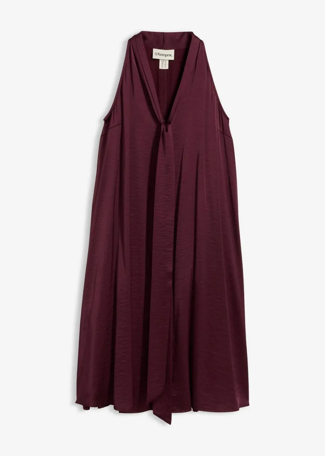 bonprix Bekleidung·Pullover & Strickjacken|Kleider^Satin Midikleid aus Viskose-Mix weinrot