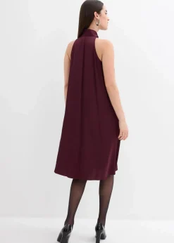 bonprix Bekleidung·Pullover & Strickjacken|Kleider^Satin Midikleid aus Viskose-Mix weinrot