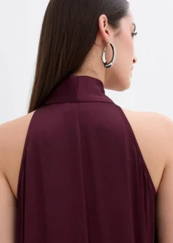 bonprix Bekleidung·Pullover & Strickjacken|Kleider^Satin Midikleid aus Viskose-Mix weinrot