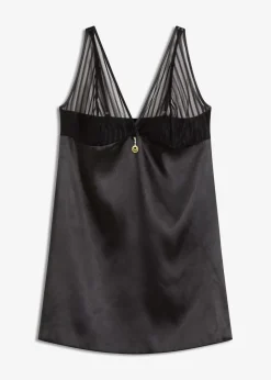 bonprix Wäsche·Erotikwäsche|Wäsche·Nachtwäsche^Satin Negligé schwarz