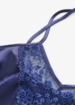 bonprix Wäsche·Corsagen & Negligés|Wäsche·Dessous^Satin Negligé mitternachtsblau