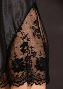 bonprix Erotikwäsche^Satin Negligé schwarz