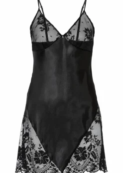 bonprix Erotikwäsche^Satin Negligé schwarz