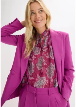 bonprix Blusen & Tuniken|Bekleidung·Jacken & Mäntel^Satin Tunika mit Biesen dunkelfuchsia/mint/blütenpink paisley