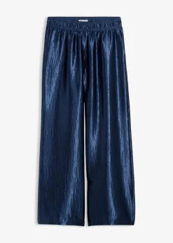 bonprix Hosen|Bekleidung·Kleider^Satinierte Palazzo-Hose mit Bequembund tiefblau