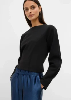 bonprix Hosen|Bekleidung·Kleider^Satinierte Palazzo-Hose mit Bequembund tiefblau