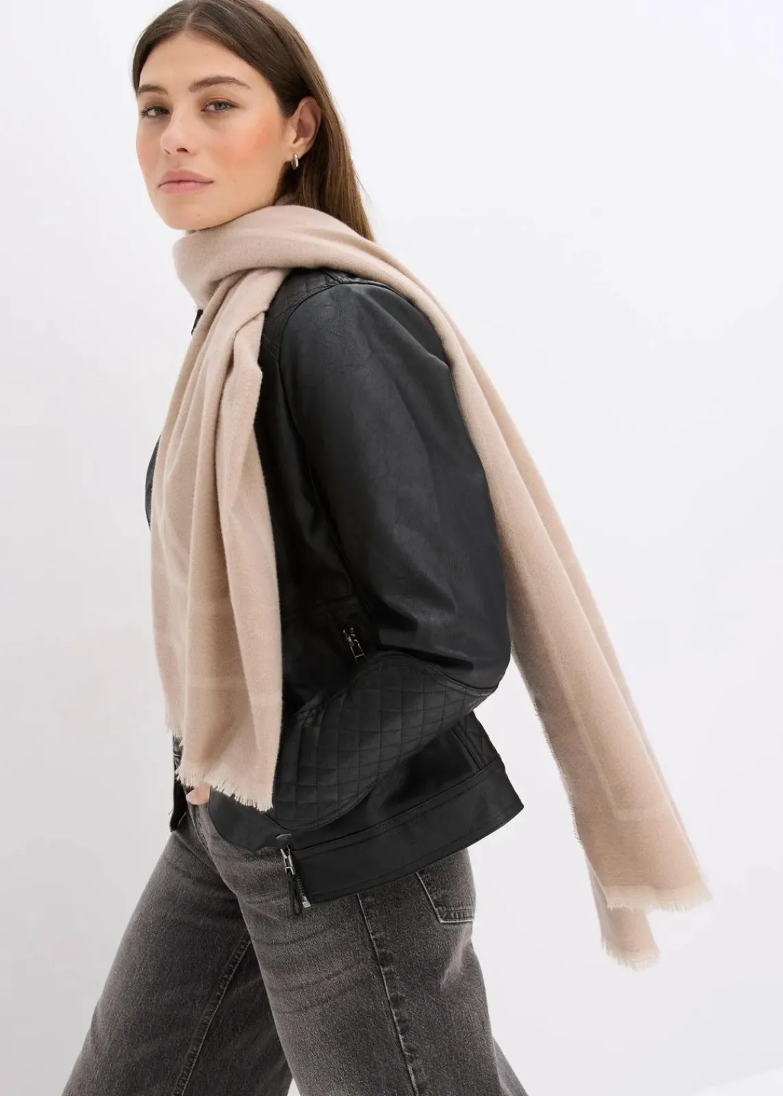 bonprix Schals & Tücher|Schuhe & Accessoires In Spezialgrößen·Tücher & Ponchos^Schal beige gestreift