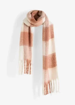 bonprix Nachhaltigere Materialien|Schuhe & Accessoires In Spezialgrößen·Tücher & Ponchos^Schal schokosorbet/wollweiß kariert