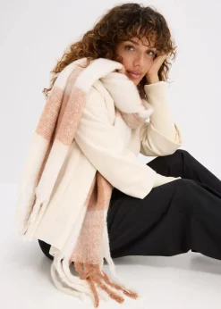 bonprix Nachhaltigere Materialien|Schuhe & Accessoires In Spezialgrößen·Tücher & Ponchos^Schal schokosorbet/wollweiß kariert