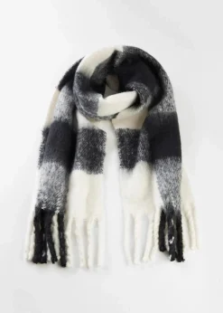 bonprix Schals & Tücher|Schuhe & Accessoires In Spezialgrößen·Tücher & Ponchos^Schal schwarz/wollweiß kariert
