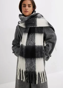 bonprix Schals & Tücher|Schuhe & Accessoires In Spezialgrößen·Tücher & Ponchos^Schal schwarz/wollweiß kariert