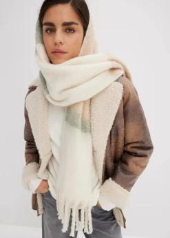 bonprix Schals & Tücher|Schuhe & Accessoires In Spezialgrößen·Tücher & Ponchos^Schal beige/sesam/moosgrün gestreift