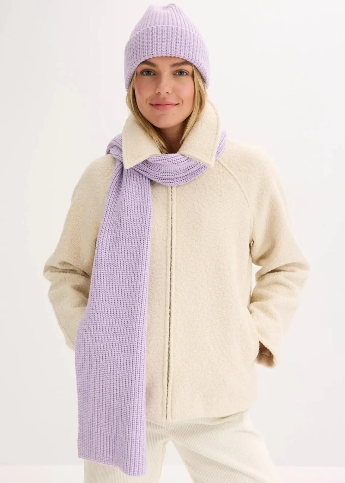 bonprix Schuhe & Accessoires In Spezialgrößen·Tücher & Ponchos|Schals & Tücher^Schal und Mütze (2-tlg.Set) zartflieder