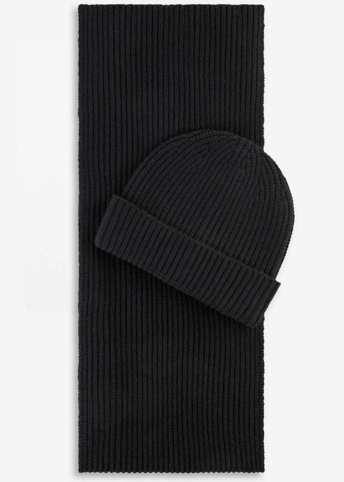 bonprix Schuhe & Accessoires In Spezialgrößen·Tücher & Ponchos|Schals & Tücher^Schal und Mütze (2-tlg.Set) schwarz