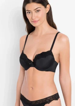 bonprix Große Cups D-H|Nachhaltigere Materialien^Schalen BH (3er Pack) schwarz + weiß + mattbeige