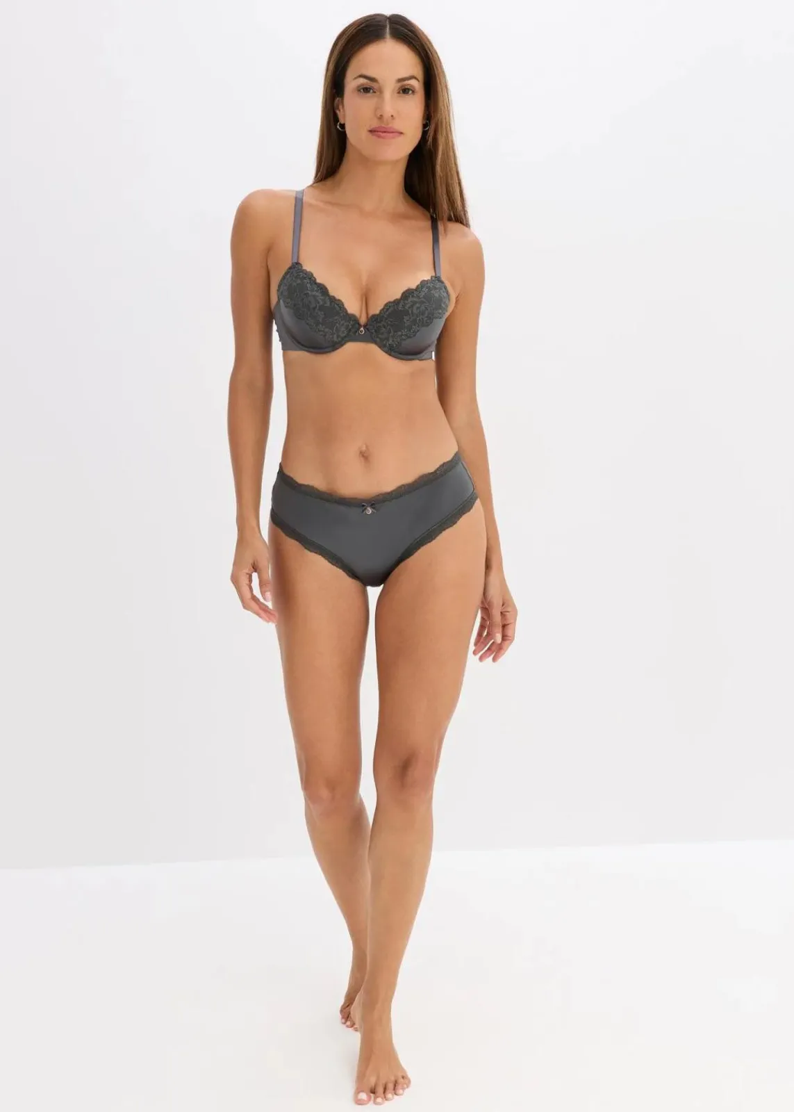 bonprix Große Cups D-H|Bhs^Schalen BH mit Glanzeffekt schiefergrau