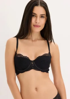 bonprix Große Cups D-H|Bhs^Schalen-BH aus feiner Spitze schwarz