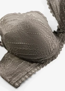 bonprix Wäsche·Dessous|Wäsche·Große Cups D-H^Schalen-BH aus zartes Spitze granitgrau