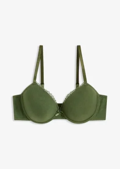 bonprix Große Cups D-H|Nachhaltigere Materialien^Schalen-BH mit Bügel mit Bio-Baumwolle dunkelkhaki