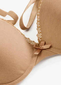 bonprix Große Cups D-H|Nachhaltigere Materialien^Schalen-BH mit Bügel mit Bio-Baumwolle camel