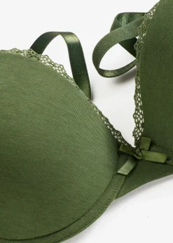 bonprix Große Cups D-H|Nachhaltigere Materialien^Schalen-BH mit Bügel mit Bio-Baumwolle dunkelkhaki