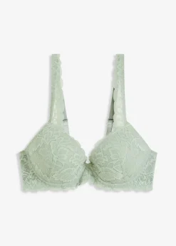 bonprix Wäsche·Dessous|Wäsche·Bhs^Schalen-BH mit floraler Spitze rauchgrün