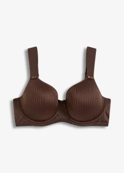bonprix Wäsche·Große Cups D-H|Wäsche·Bhs^Schalen-BH mit geolsterten Tägern und Glanzeffekt dunkelbraun gestreift