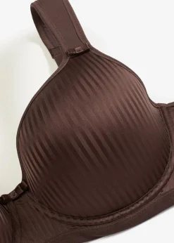 bonprix Wäsche·Große Cups D-H|Wäsche·Bhs^Schalen-BH mit geolsterten Tägern und Glanzeffekt dunkelbraun gestreift