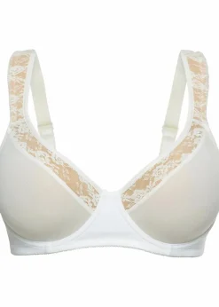 bonprix Große Cups D-H|Bhs^Schalen-BH mit gepolsterten Trägern wollweiß/cappuccino