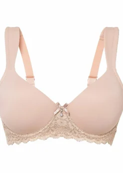bonprix Große Cups D-H|Bhs^Schalen-BH mit gepolsterten Trägern mattbeige