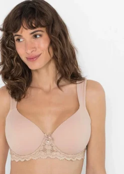 bonprix Große Cups D-H|Bhs^Schalen-BH mit gepolsterten Trägern mattbeige