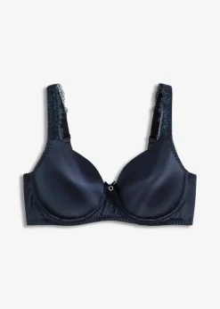 bonprix Wäsche·Dessous|Wäsche·Große Cups D-H^Schalen-BH mit gepolsterten Trägern und glänzendem Material intensivblau