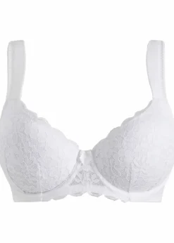 bonprix Wäsche·Dessous|Wäsche·Große Cups D-H^Schalen-BH mit gepolsterten Trägern weiß
