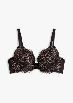 bonprix Große Cups D-H|Nachhaltigere Materialien^Schalen-BH mit Glitzergarn schwarz/kupfer