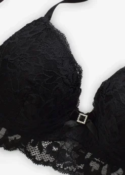 bonprix Große Cups D-H|Bhs^Schalen-BH mit zarter Spitze schwarz