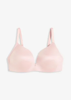 bonprix Bhs^Schalen-BH ohne Bügel aus glänzendem Material hellrosa