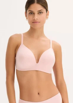 bonprix Bhs^Schalen-BH ohne Bügel aus glänzendem Material hellrosa