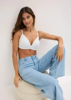bonprix Nachhaltigere Materialien|Bhs^Schalen-BH ohne Bügel ​mit Bio-Baumwolle cremeblau