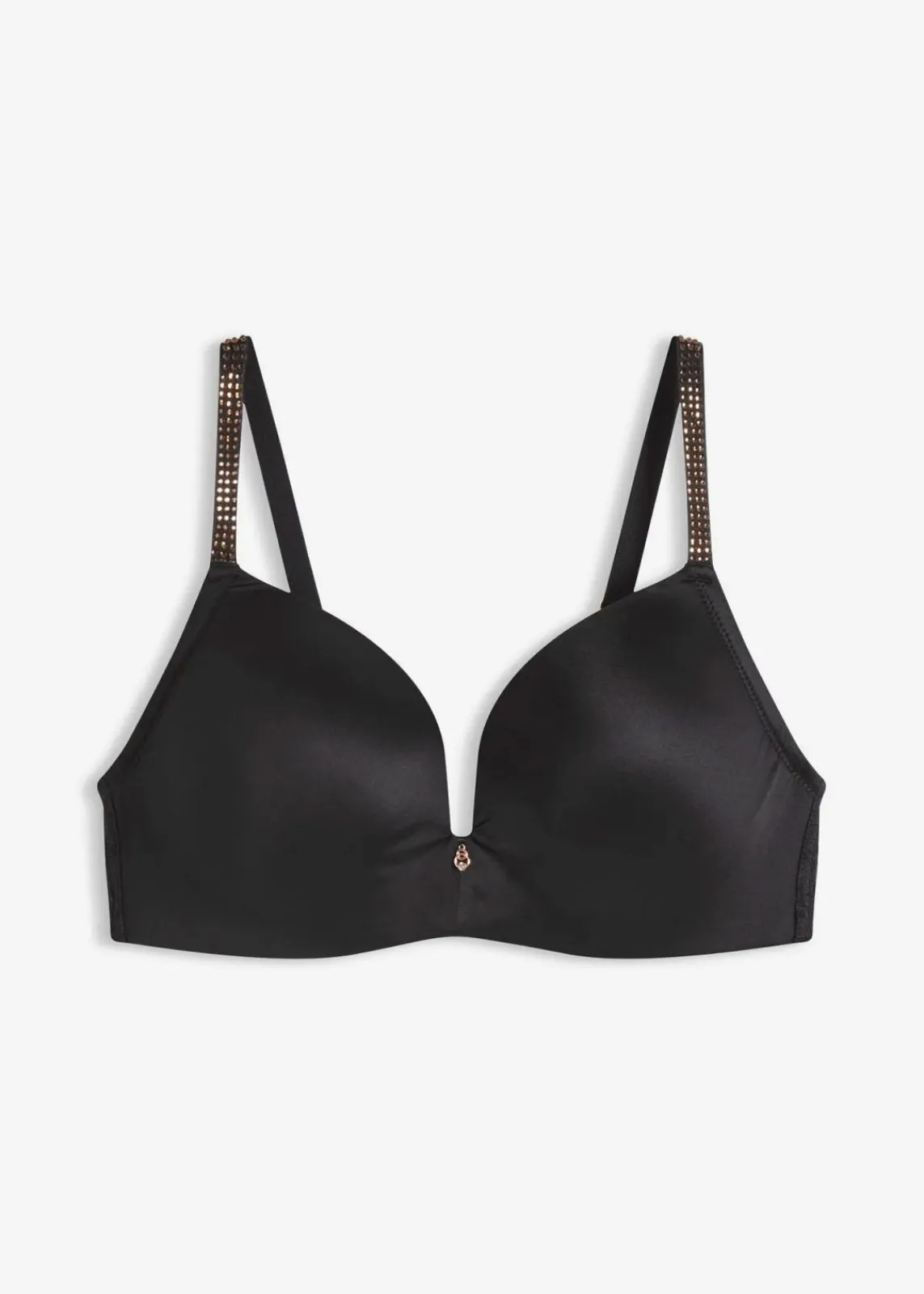 bonprix Dessous|Bhs^Schalen-BH ohne Bügel mit glitzernden Trägern schwarz
