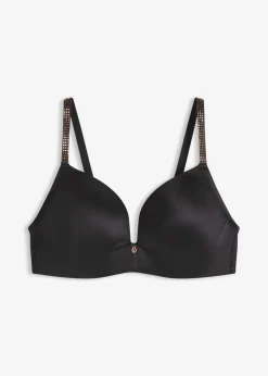 bonprix Bhs|Dessous^Schalen-BH ohne Bügel mit glitzernden Trägern schwarz