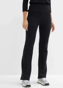 bonprix Basics|Hosen^Schlaghose aus Bio-Baumwolle mit Stretch schwarz
