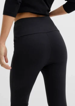 bonprix Basics|Hosen^Schlaghose aus Bio-Baumwolle mit Stretch schwarz