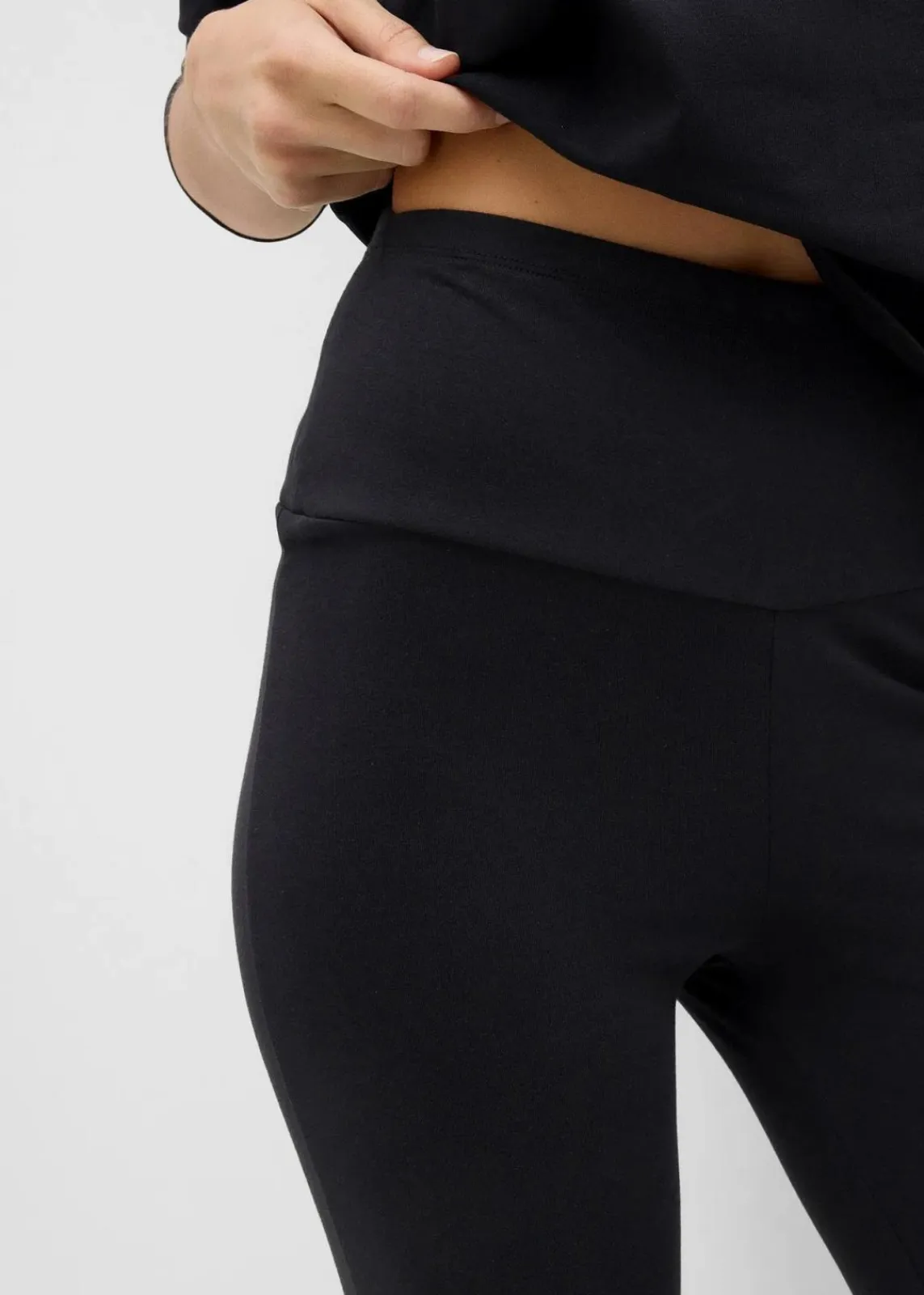 bonprix Basics|Hosen^Schlaghose aus Bio-Baumwolle mit Stretch schwarz