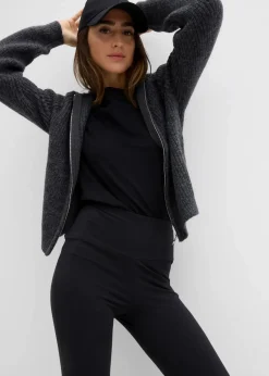 bonprix Basics|Hosen^Schlaghose aus Bio-Baumwolle mit Stretch schwarz