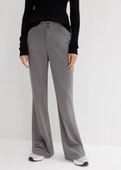 bonprix Hosen|Nachhaltigere Materialien^Schlaghose mit hohem Bund rauchgrau