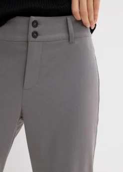 bonprix Hosen|Nachhaltigere Materialien^Schlaghose mit hohem Bund rauchgrau