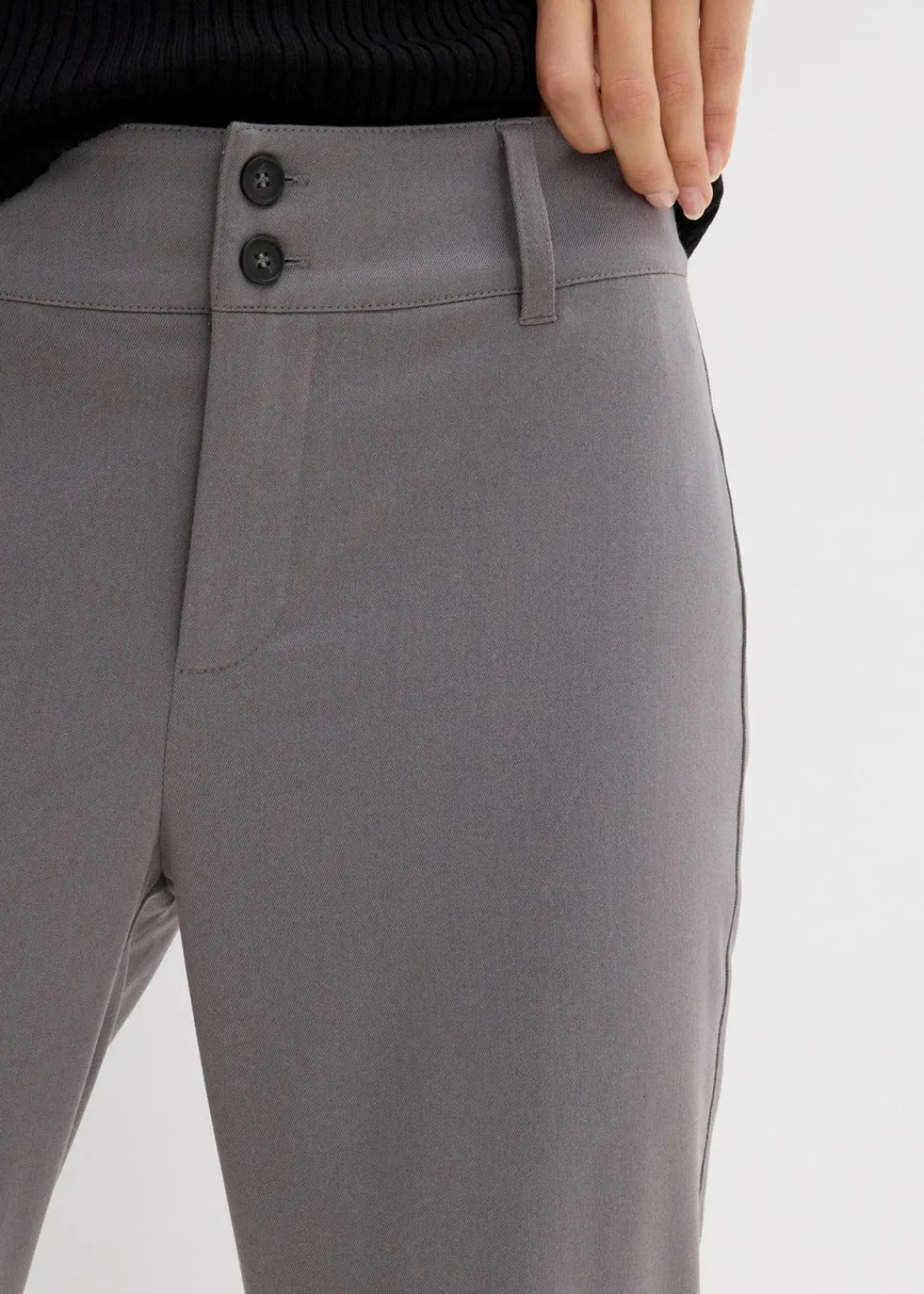 bonprix Hosen|Nachhaltigere Materialien^Schlaghose mit hohem Bund rauchgrau